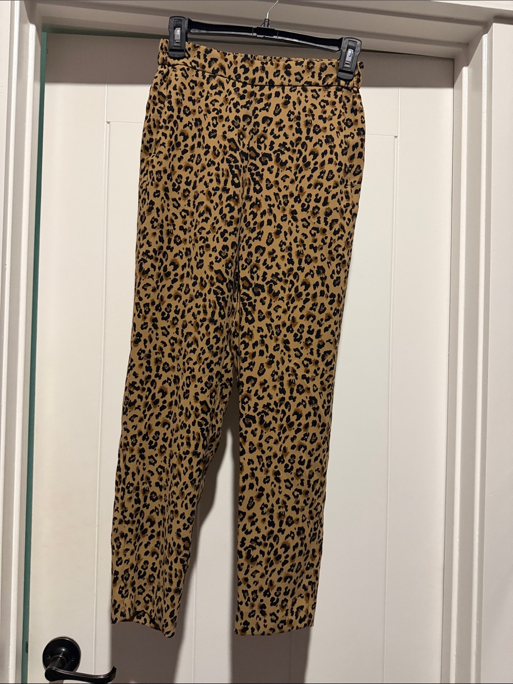J. Crew Factory Leopard Print Skinny Pull-On Pants - Tan & Black